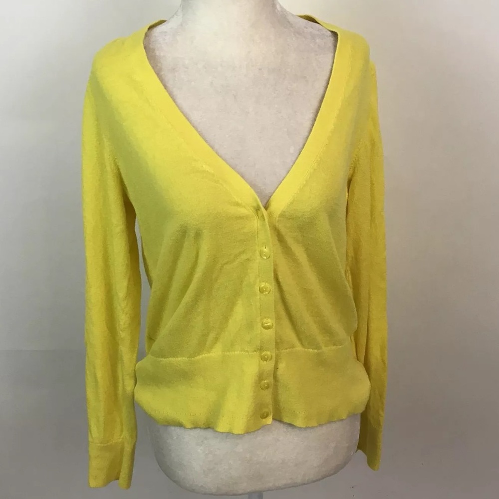 Ann Taylor Yellow Cardigan Sweater